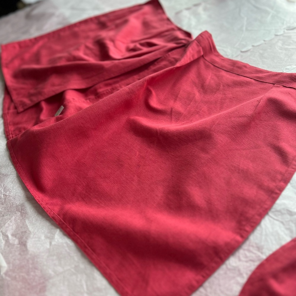 EUC VTG 90s Alfred Linen Blazer and Skirt matching wrap skirt xs coral pink - Picture 14 of 16